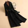 Female Autumn Winter Solid Color Korean Slim Thin Woolen Coat Women Mid-length Woolen Quilted Velvet Thickened Coat