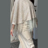 Sequined Tassel Oversized Shawl Tops Women Sexy Roud Neck Long Sleeve Shining Loose Fitting Capes Chic Ladies Partywear Clubwear