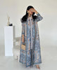 Pleated Print Foldable Collar Women's Long Sleeve Trench Coat Winter Original Design Cardigan Coat