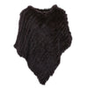 Women's 100% Real Natural Rabbit Fur Knitted Pullover Poncho Lady Cape Genuine Fur Shawl Warm One Size