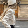 Embroidery Napoleon Short Jacket Women Single Breasted Long Sleeve Coat Spring Female Street Contrast Outerwear