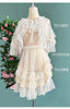 Lolita Short Shawl Coat Women Sweet Kawaii Lace Mesh Open Front Poncho Gothic Girls Retro Cute Princess Capes Outerwear