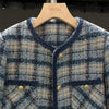 Autumn Korean Small Fragrant Coat Women Short Jacket Female Tweed Wool Outwear Casual Plaid Blazer Tops Ladies Outwear