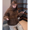 Women Parkas Turtleneck Full Sleeve Thick Coats Short Coat Solid Zipper Spliced Jackets Pocket Casual Elegant Lady Winter