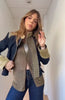 Retro Stand Collar Napoleon Slim Jacket Women Chic Navy Style Full Sleeve Gold Embroidered Coat Lady High Street Outwear
