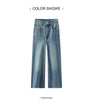 Women Jeans Wide Leg Slight Flare HighWaist Fit Elastic Back Waist Soft Touch Winter Denim Fabric Everyday Style