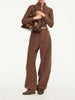 Loose Casual Two Piece Sets for Women Stand Neck Long Sleeves Short Top High Waist Pant Spliced Lace Up Set Female