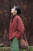 Winter Chinese Style Parkas For Women Bandage Plus Cotton Coats Long Sleeve Loose Pockets Vintage Cotton Parkas