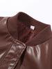 Spring Set Women's Matching Sets Faux Leather Bomber Jacket Two-Piece Set Top Mini Skirt Shorts Pants Woman Clothes Streetwear