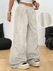 Women's Retro Corduroy Cargo Pants Casual Drawstring Straight Sports Pants Drape Daily Commuting Wide Leg Pants