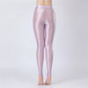 Sexy Women Thin Sheer See Through Pants Elastic Sexy Tight Silk Shiny Pencil Pant Oil Glossy Candy Color Yoga Leggings