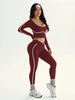 Women's Fall/Winter Round Neck Long Sleeve Yoga Top Outdoor Sports Fitness Yoga Pants
