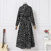 Spring Dress Long Sleeve Solid Color Elegant Maxi Dresses For Women Casual V Neck Shirt Party Long Dress Robe Femme
