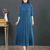 Autumn/Winter Women Knitted Dress Solid Loose Pullover Half High Collar Long Knitted Sweater Dress Female High-Quality