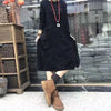 Corduroy Strap Skirt for Women, Loose Medium to Long Slanted Skirt Artistic Retro Look Skinny Striped Velvet Dress for Women