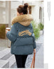 Cotton-Padded Jacket Women Winter Heavy Wool Collar Parkas Short Coat Female Thick Warm Down Cotton Overcoat Ladies Top