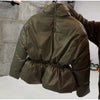 Casual Solid Women's Cotton Coats Back Zippers Stand Collar Thicken Waist Jackets Autumn Winter Lady Outwear