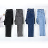 Women Stretch Jeans Lady Slim Skinny Pencil Jeans High Waist Vintage Pants Girls Leggings Straight Leg Korea Trousers