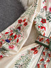 Runway Designer Dresses Women Stand Neck Long Sleeve Floral Print With Belt Boho Holiday Dress Flower Long Robes