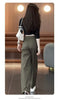 Wide-Leg Overalls Pants Women Korean Spring Autumn High Waist Loose All-Match Casual Narrow Straight Pants Female Trousers