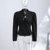 Elegant Ruffle Women's Coats Hollow-out V-neck Full Sleeve Waist-cinching Pleated Jackets Spring Autumn Daliy Outwears