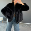 Casual Brown Thick Fur Jackets Women Long Sleeve V Neck Autumn Winter Faux Fur Coats Streetwear Outwears