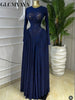 Women Lace Up O-neck Long Sleeve Big Swing A-line Maxi Dress Sexy Parties Education Vacation Long Dresses Vestidos