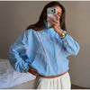 Casual Patchwork Women Coat Elegant Long Sleeve Zippers Pocket Stand Collar Female Outwear Autumn Winter Lady Streetwear