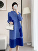 Womens Dresses Long Dresses High-quality Printed Long Skirt Elegant Temperament and Pleated Round Neck Dress