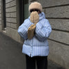 Casual Stripe Women's Padded Jacket Hooded Zipper Warm Thicken Lady Coats Autumn Winter Female Street Outwear