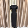Elegant Two Piece Set For Women Multi Color Tweed Cape Collar Heart Neck Ruched Waist Bodycon Maxi Skirt For Banquet Party