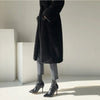 Winter Long Black Elegant Stylish Thick Warm Fluffy Hairy Soft Faux Mink Fur Coat Women Stand Collar Sashes
