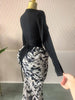 Women Print Patchwork Stacked Ruched Long Sleeve Bodycon Midi Maxi Long Dress Birthday Vacation Sexy Party Dresses