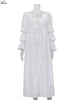 Black Lace-Up Dresses Woman Elegant Square Neck Long Sleeve Dresses Casual High Waisted Ankle-Length Dress
