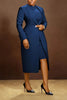 Women's Set Full Sleeve Long Blazer Coat+ Long Dress Suit Winter Streetwear Two 2 Piece Set Africa OL Work Outfits