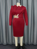 Women White Church Dresses Elegant Bodycon O Neck Ruffles Appliques High Waist Christmas Cocktail Party Nightclubs Holiday Gowns