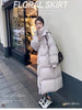 Long Thickened Down Cotton Bread Style Coat Women's Winter Outerwear Korean Loose Long Knee Length Solid Hooded Jacket