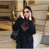 Autumn Solid Lace Up Jacket For Women High Street Turn Down Fur Collar Long Sleeve Belt Coats Lady Chic Street Outerwear
