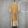 Women's Dress With Flower Ruffles Sleeves Round Neck Loose Big Size Long Dresses 2DB1142