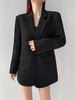 Black Blazer for Women Korean Sping Loose Office Wear Lady Casual Blazers Long Sleeve Single Button Outerwears