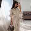 Casual Solid Shirt Trouser Suits Women Full Sleeve Lace Up Lapel Top Wide Leg Pants Lady Set Autumn Female Suit