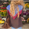 Women Bandana Print Blazer Jacket Triangle Scarf Tassel Fringe Back Loose Suit Coat Casual Office Lady Chic Jacket