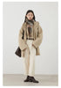 Women's Woolen Coat Loose Solid British Hooded Jackets Drawstring Mid-length Ladies Windbreaker Autumn Winter
