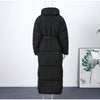 Winter Warm Stand Neck Long Lace Up Down Jackets Women Solid Ruff Soft Waist-cinching Coat Female Winter Chic Jackets