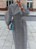 Winter Coat For Women Solid Loose Lapel Double Breasted Trench Vintage Long Sleeve Jackets Warm Thick Woman Coats