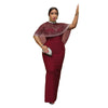 Women Short Cloak Sleeve Rhinestone Bodycon Long Dress Fall Vacation Evening Birthday Night Party Vestidos Sexy Dresses