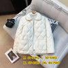 Women Warm Diamond Quilted Jackets Light Weight Lapel Thickened Short Outwear Single Breasted Loose Warm Windproof Parkas