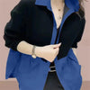 Women Splicing Loose Fitting Jacket Spring Female Leisure Outerwear Ladies Top Grade Long Sleeved Tops Coat