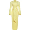 Sexy Maxi Dress Women Shoulder Padded Zip Wrapped Bandage Long Sleeve Slit Elegant Solid Office Simple Skinny Bodycon