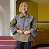 Double Sided Grid Jacket Women's Loose Lapel Long Sleeve Single-breasted Pocket Coat Autumn Lady Streetwear